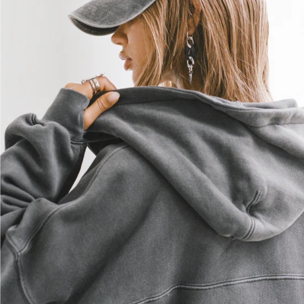Joah Brown Oversized Zip Hoodie - Picture 2 of 6
